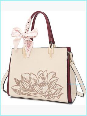 Medium Leather Tote Bag with Adjustable Strap, Multiple Compartments, Vintage